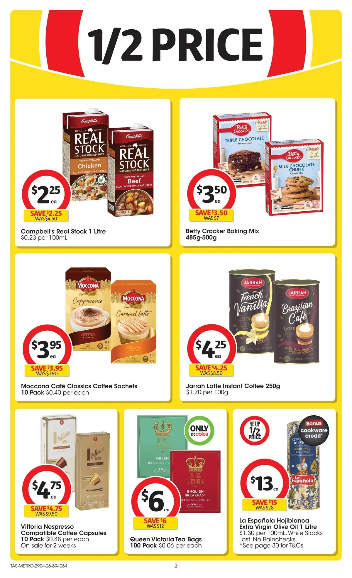 ﻿Coles catalogue valid from 28/04/2026 > Online Australia | Page: 3 | Products: Butter, Coffee, Cookware, Moccona