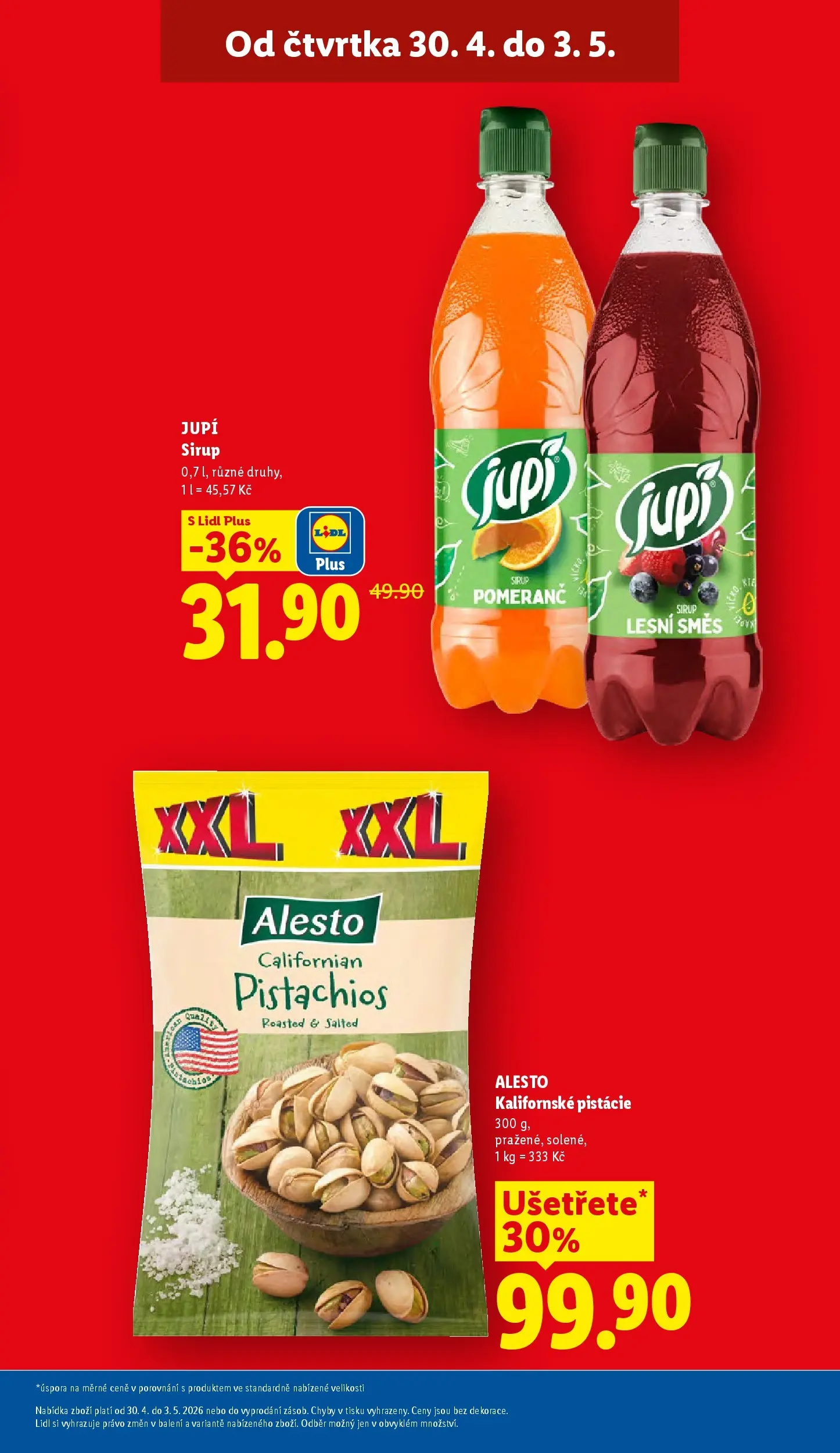 Lidl leták od 29.04.2026 - Nový akční leták | Strana: 7 | Produkty: Sirup Jupí, Pistácie, Jupí, Sirup