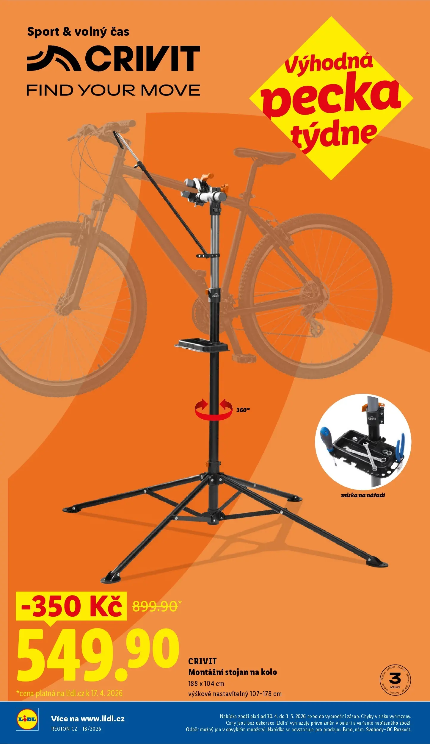 Lidl leták od 29.04.2026 - Nový akční leták | Strana: 8 | Produkty: Kolo, Miska, Nářadí, Stojan na kolo