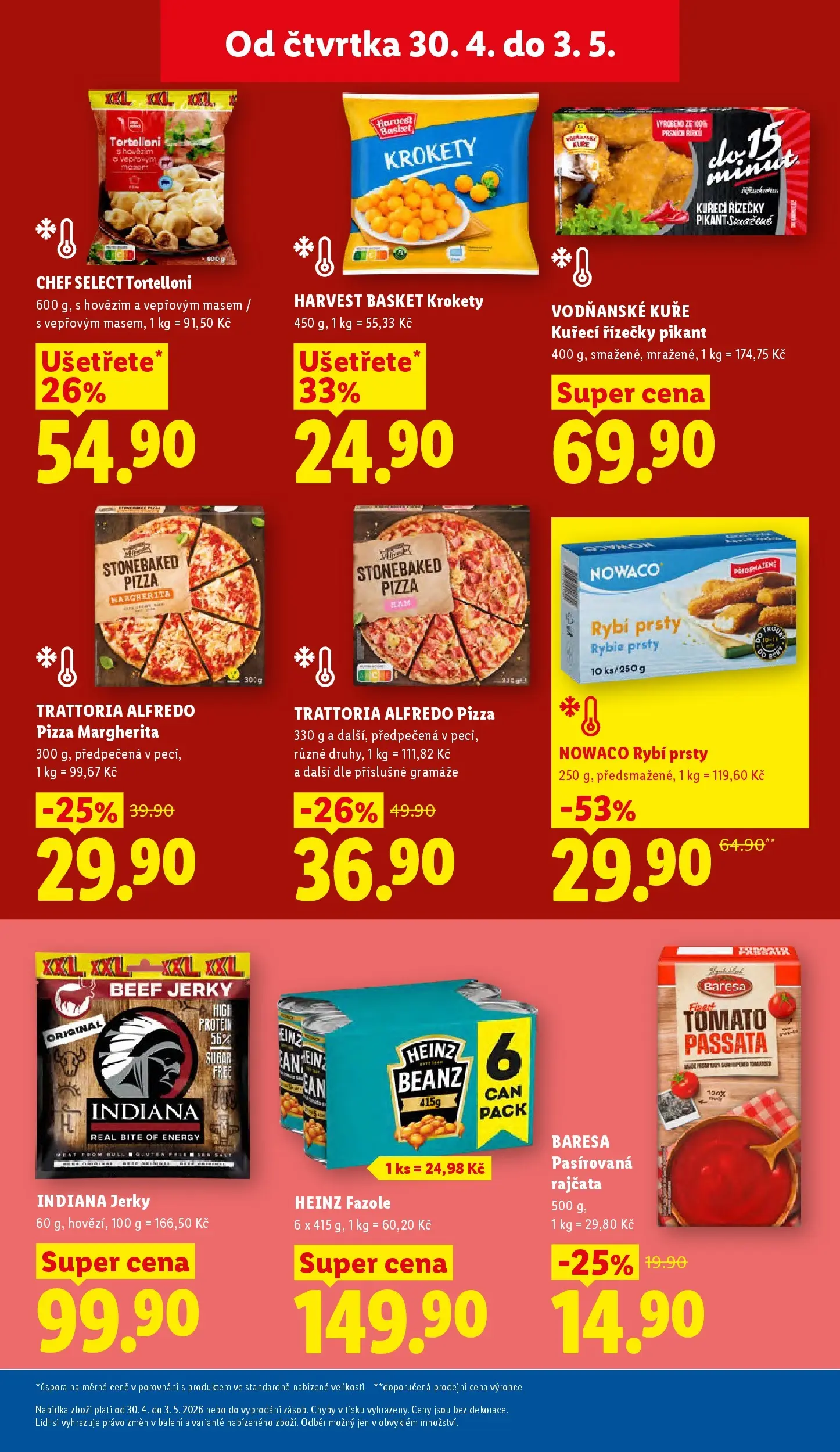 Lidl leták od 29.04.2026 - Nový akční leták | Strana: 19 | Produkty: Rajčata, Rybí prsty, Kuře, Jerky