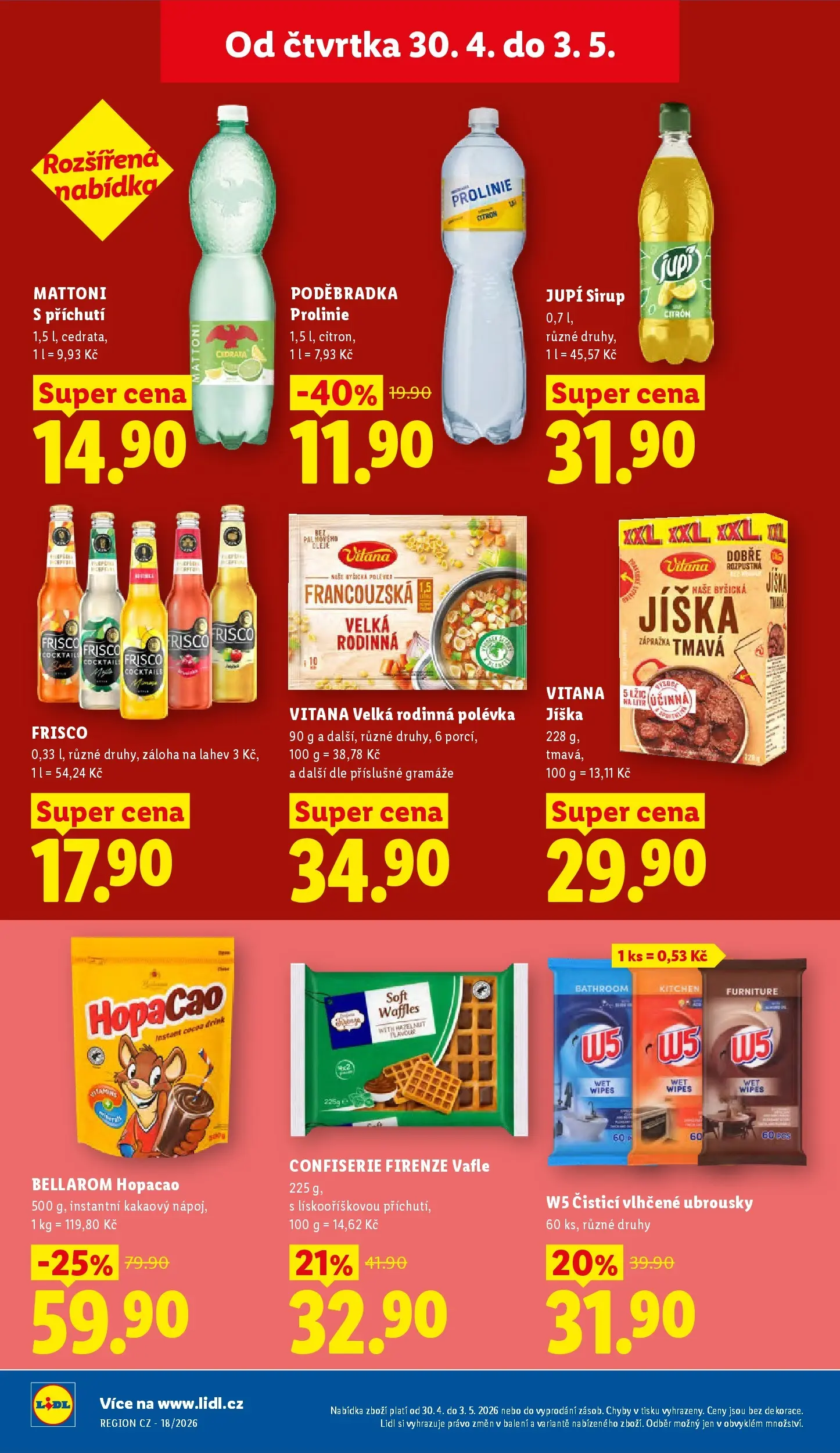 Lidl leták od 29.04.2026 - Nový akční leták | Strana: 21 | Produkty: Mattoni, Ubrousky, Sirup, Prolinie
