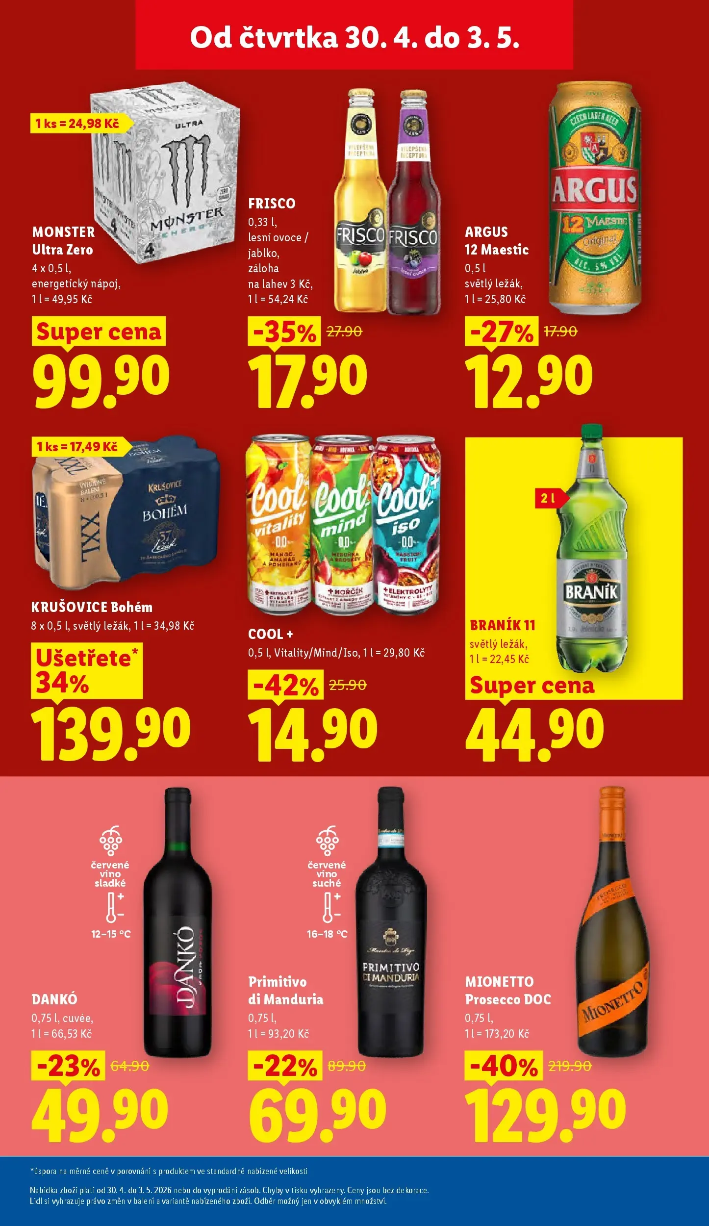 Lidl leták od 29.04.2026 - Nový akční leták | Strana: 25 | Produkty: Argus, Primitivo Di Manduria, Primitivo, Braník 11