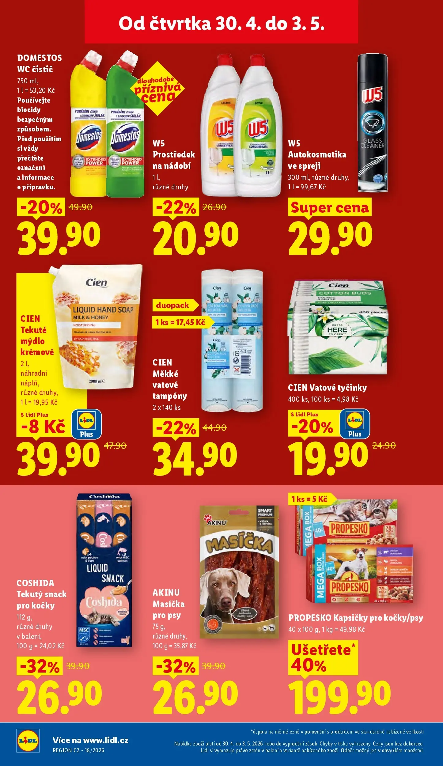 Lidl leták od 29.04.2026 - Nový akční leták | Strana: 26 | Produkty: Mýdlo, Wc, W5, Tampony