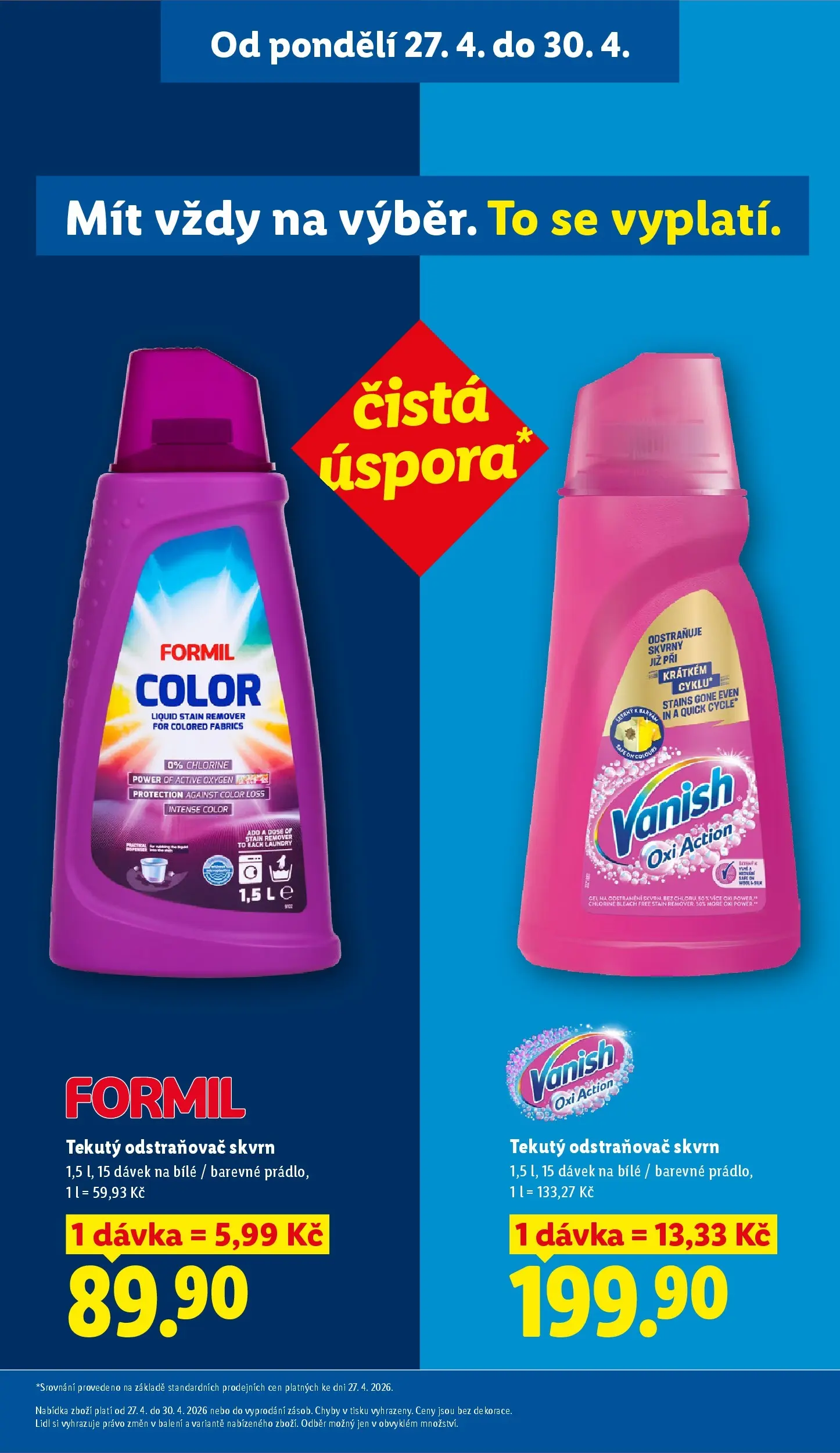 Lidl leták od 29.04.2026 - Nový akční leták | Strana: 27 | Produkty: Vanish oxi action, Vanish