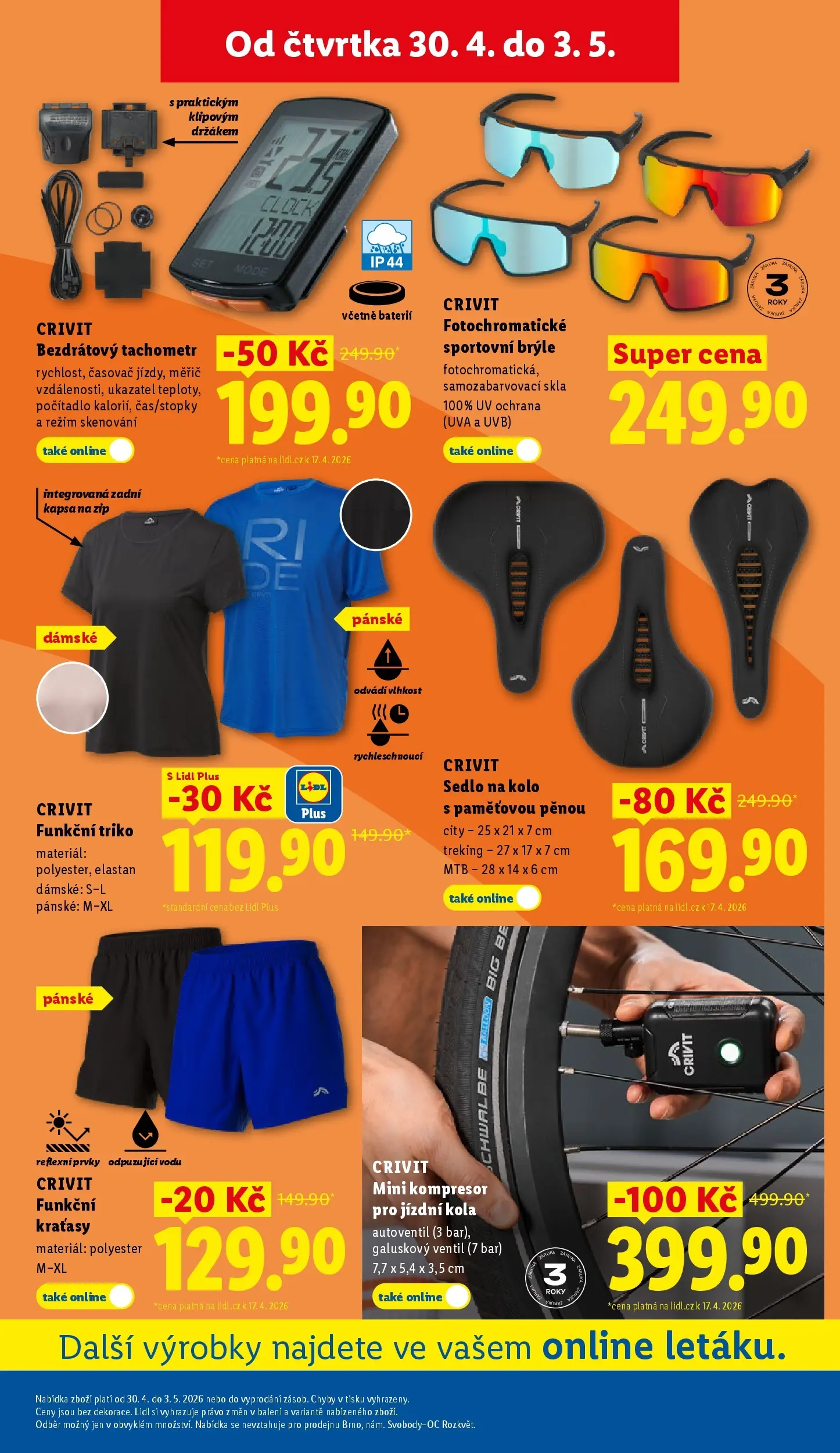 Lidl leták od 29.04.2026 - Nový akční leták | Strana: 29 | Produkty: Kraťasy, Kolo, Časovač, Kola