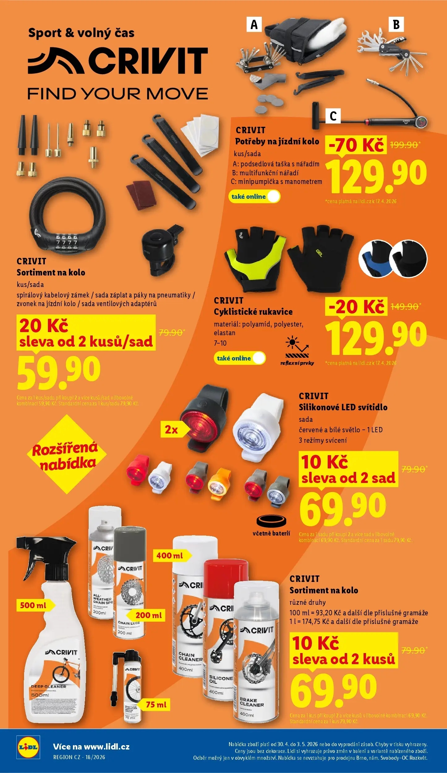 Lidl leták od 29.04.2026 - Nový akční leták | Strana: 30 | Produkty: Rukavice, Kolo, Taška, Zvonek