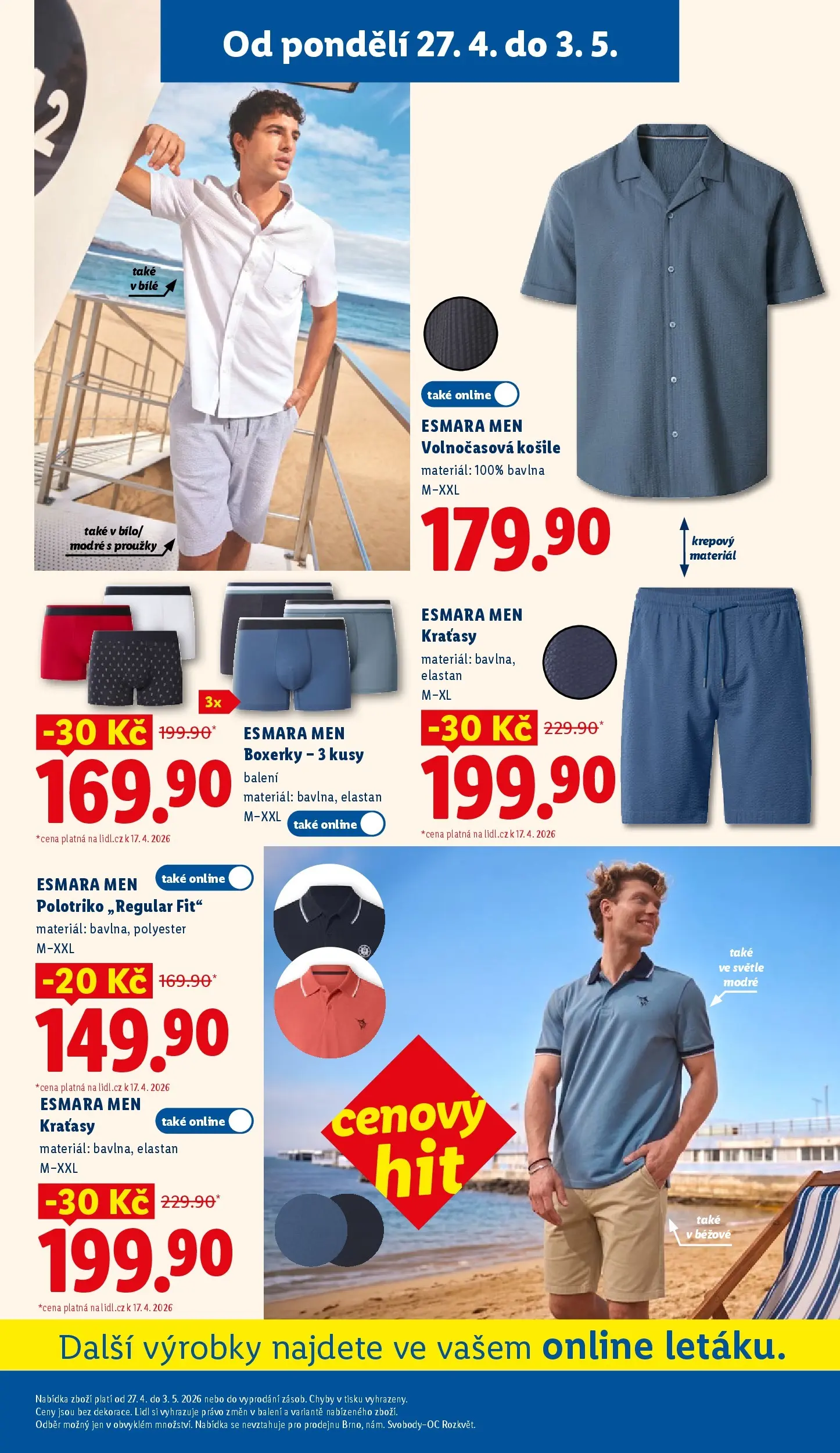 Lidl leták od 26.04.2026 - Nový akční leták | Strana: 37 | Produkty: Košile, Kraťasy, Boxerky