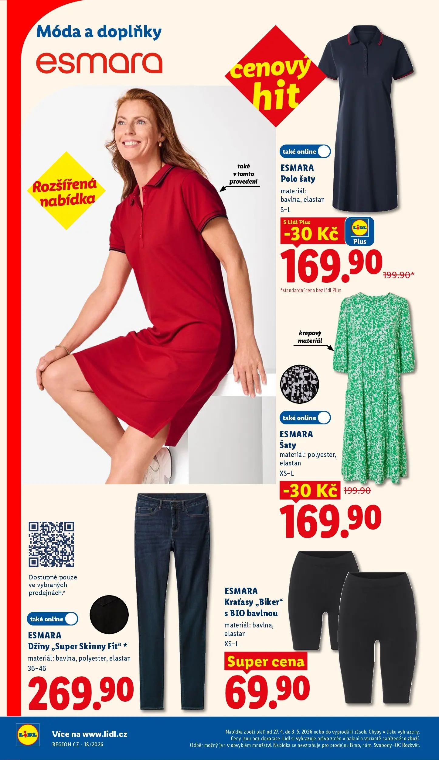 Lidl leták od 26.04.2026 - Nový akční leták | Strana: 38 | Produkty: Šaty, Kraťasy, Džíny