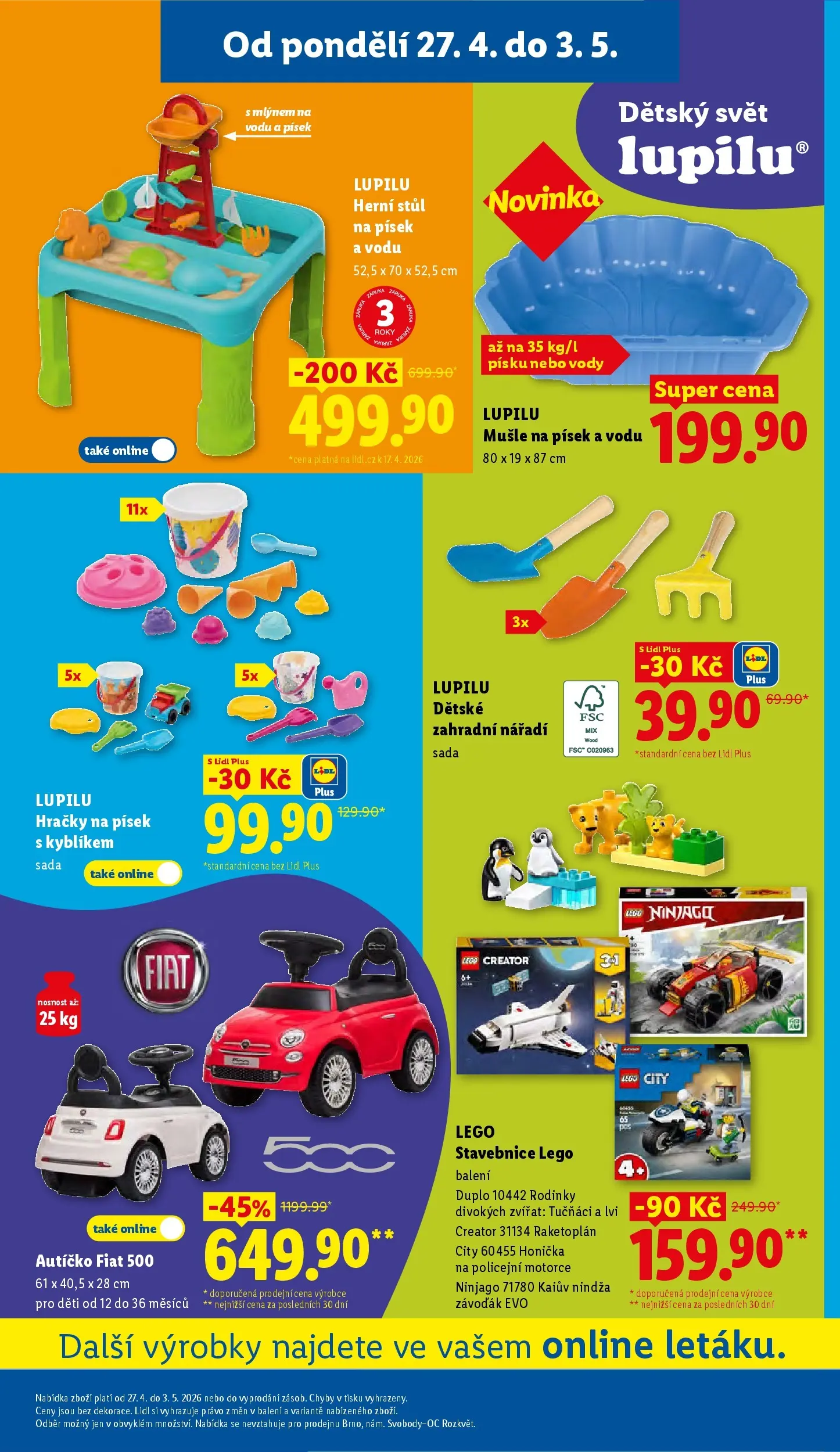 Lidl leták od 26.04.2026 - Nový akční leták | Strana: 43 | Produkty: LEGO, Písek, Nářadí, Stůl