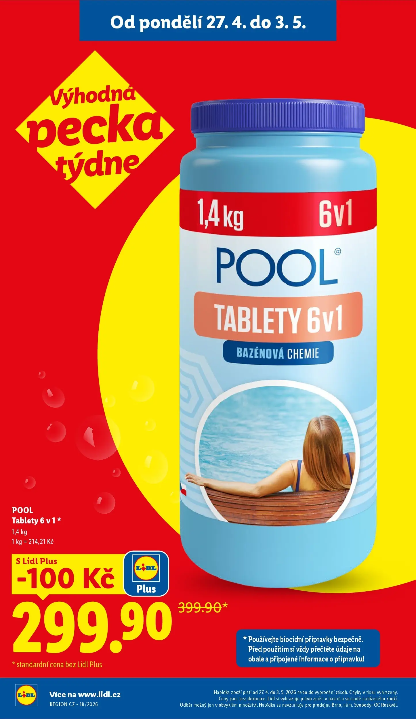 Lidl leták od 26.04.2026 - Nový akční leták | Strana: 9 | Produkty: Bazénová chemie