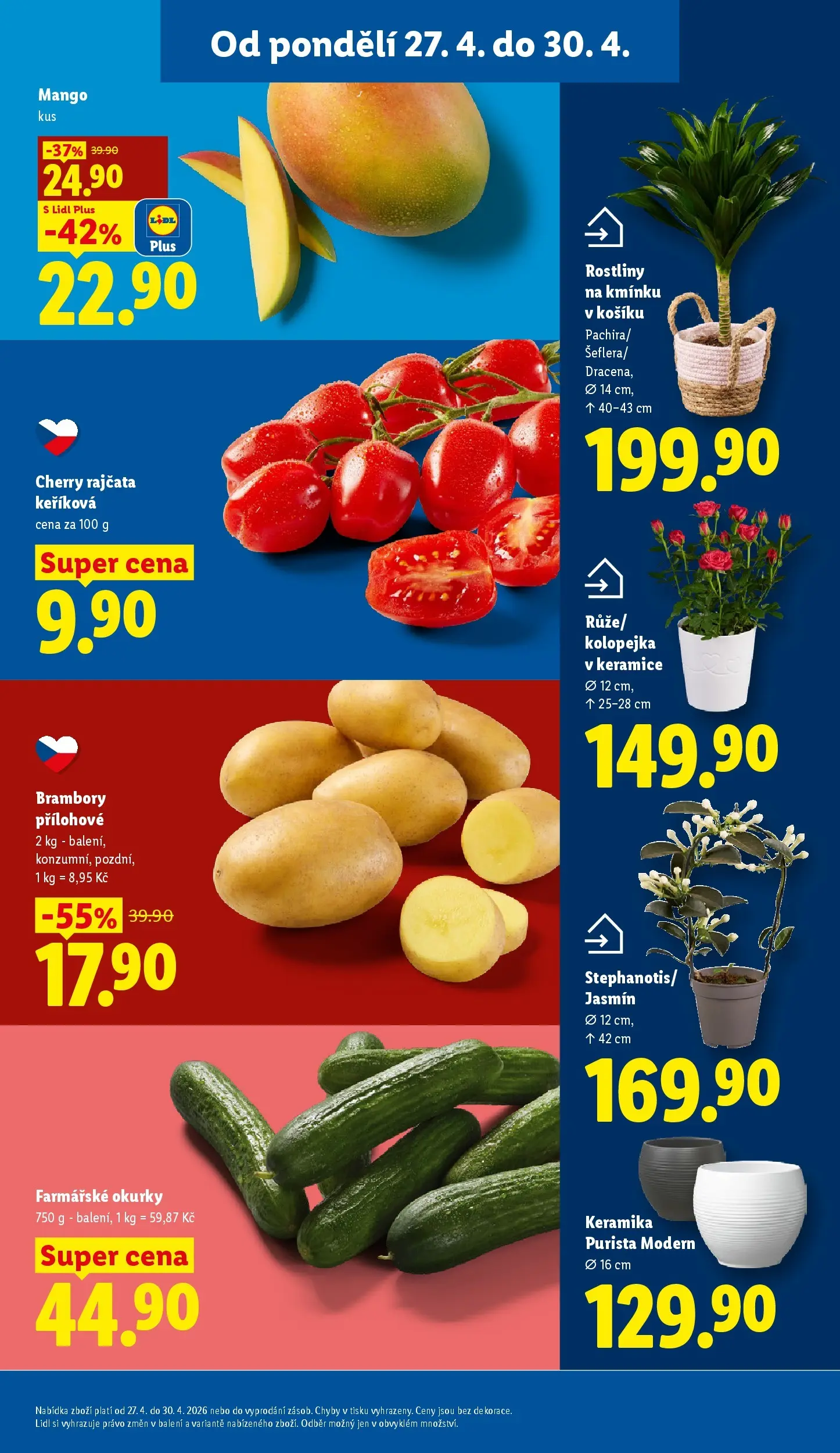 Lidl leták od 26.04.2026 - Nový akční leták | Strana: 11 | Produkty: Mango, Cherry rajčata, Brambory, Rostliny