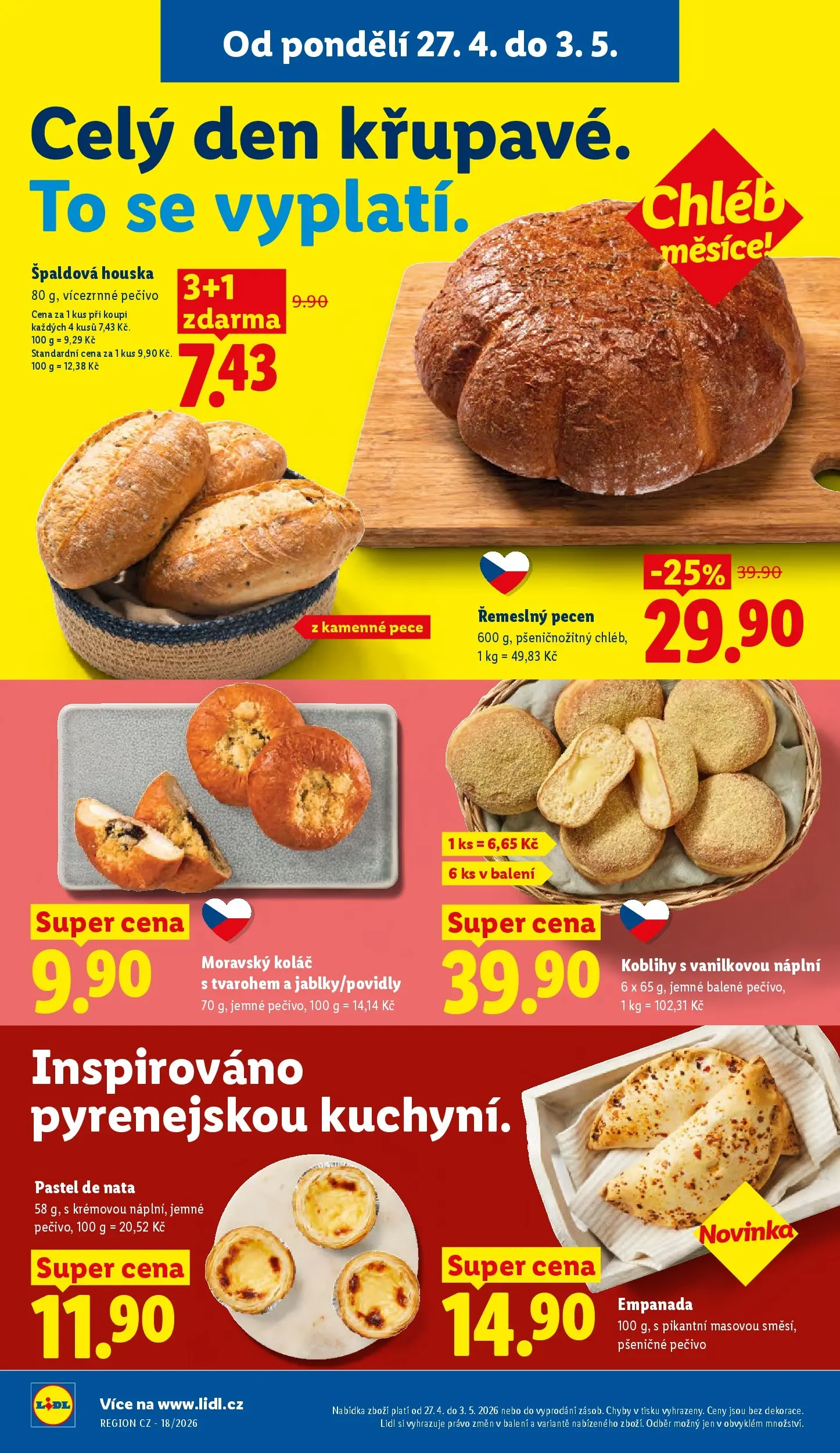 Lidl leták od 26.04.2026 - Nový akční leták | Strana: 12 | Produkty: Chléb, Pečivo