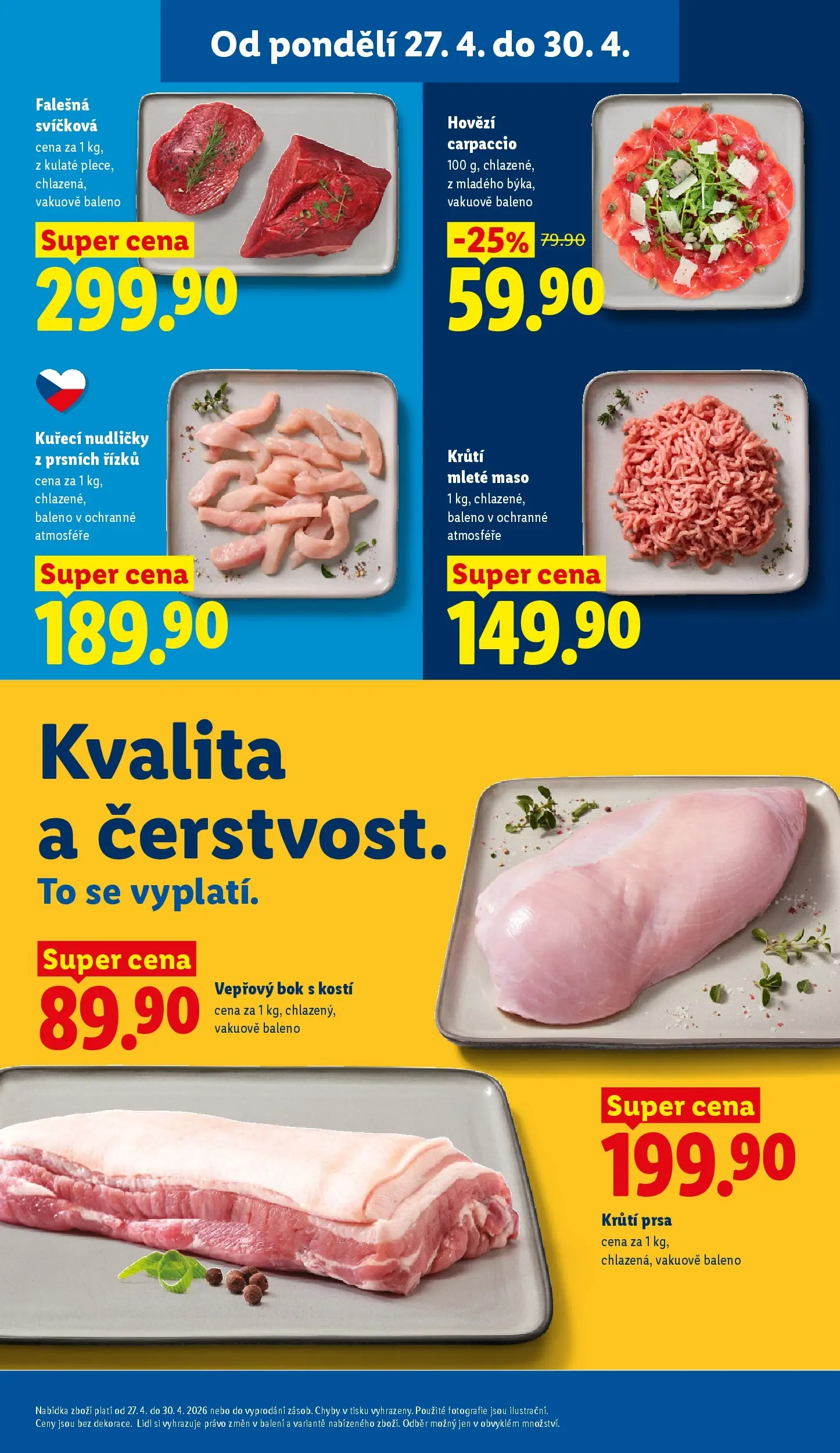 Lidl leták od 26.04.2026 - Nový akční leták | Strana: 13 | Produkty: Hovězí, Hovězí carpaccio, Mleté maso, Carpaccio