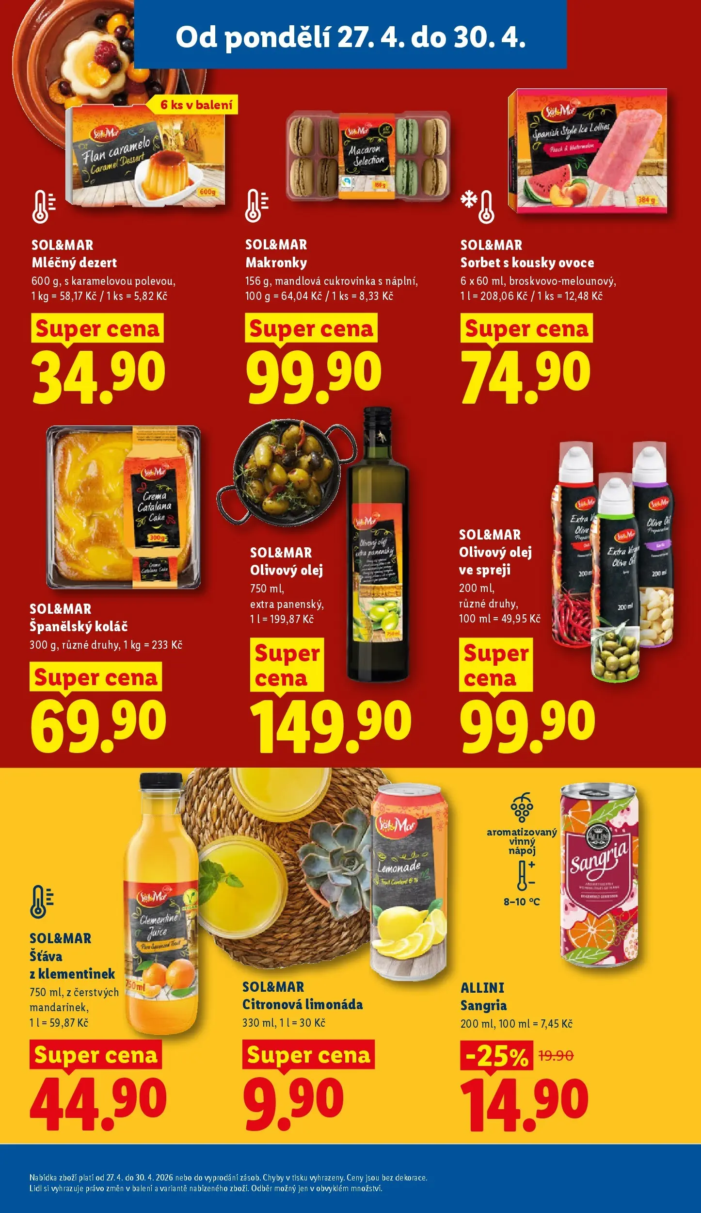 Lidl leták od 26.04.2026 - Nový akční leták | Strana: 19 | Produkty: Sangria, Makronky, Olivový olej ve spreji, Olej ve spreji