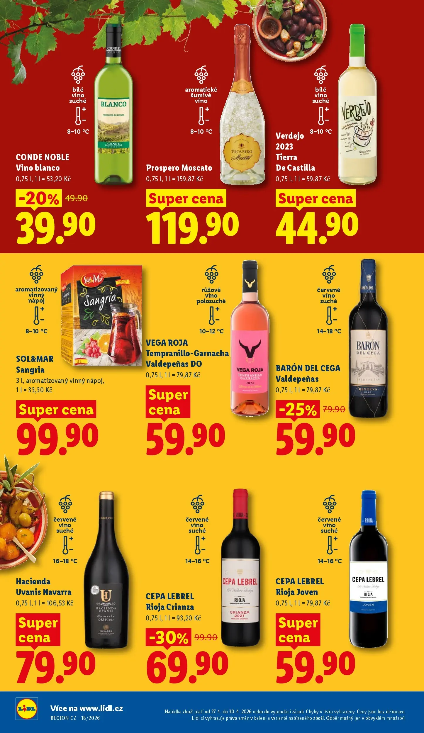 Lidl leták od 26.04.2026 - Nový akční leták | Strana: 22 | Produkty: Bílé víno, Šumivé víno, Víno, Moscato