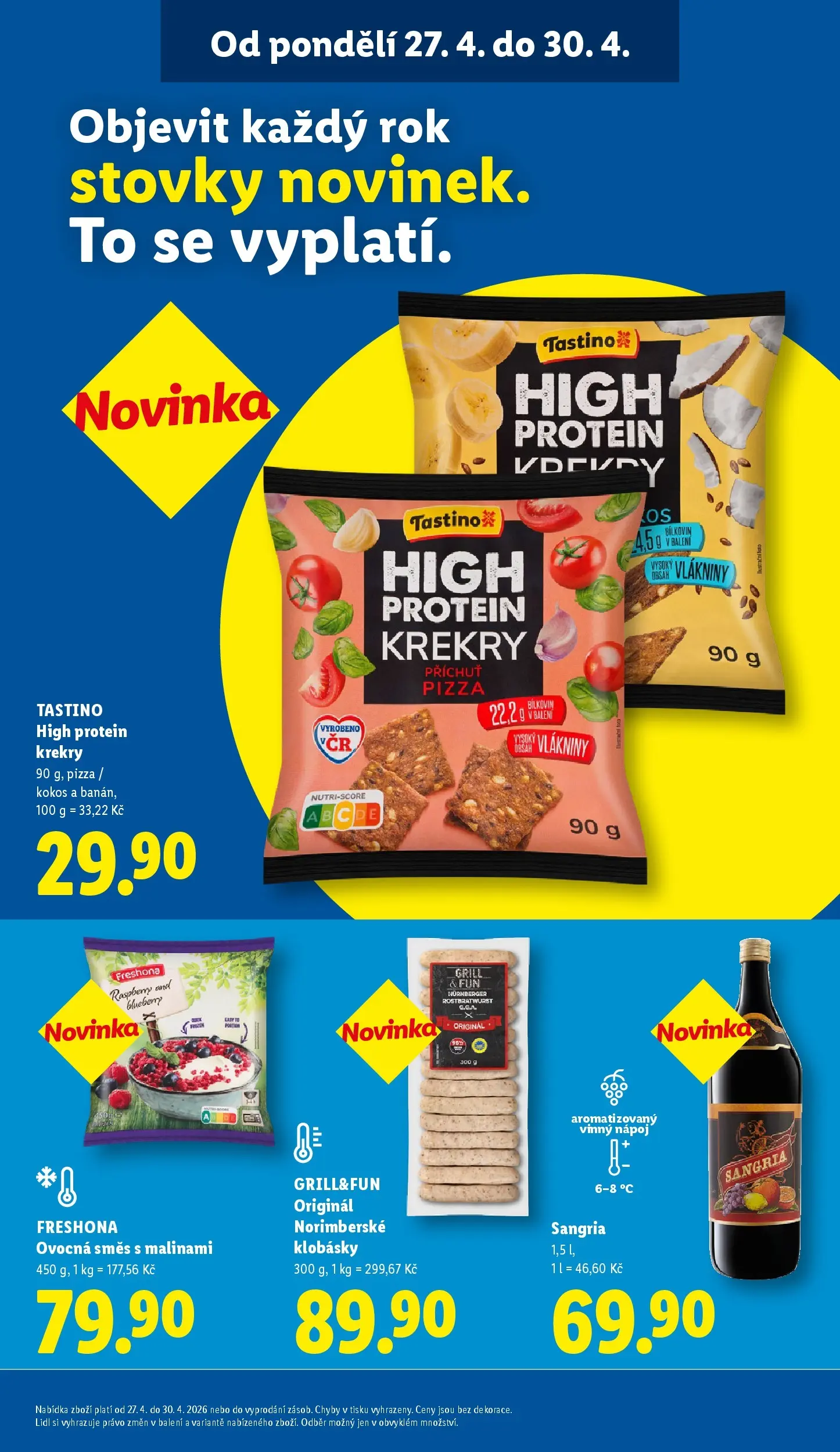 Lidl leták od 26.04.2026 - Nový akční leták | Strana: 32 | Produkty: Banán, Krekry, Kokos, Klobásky