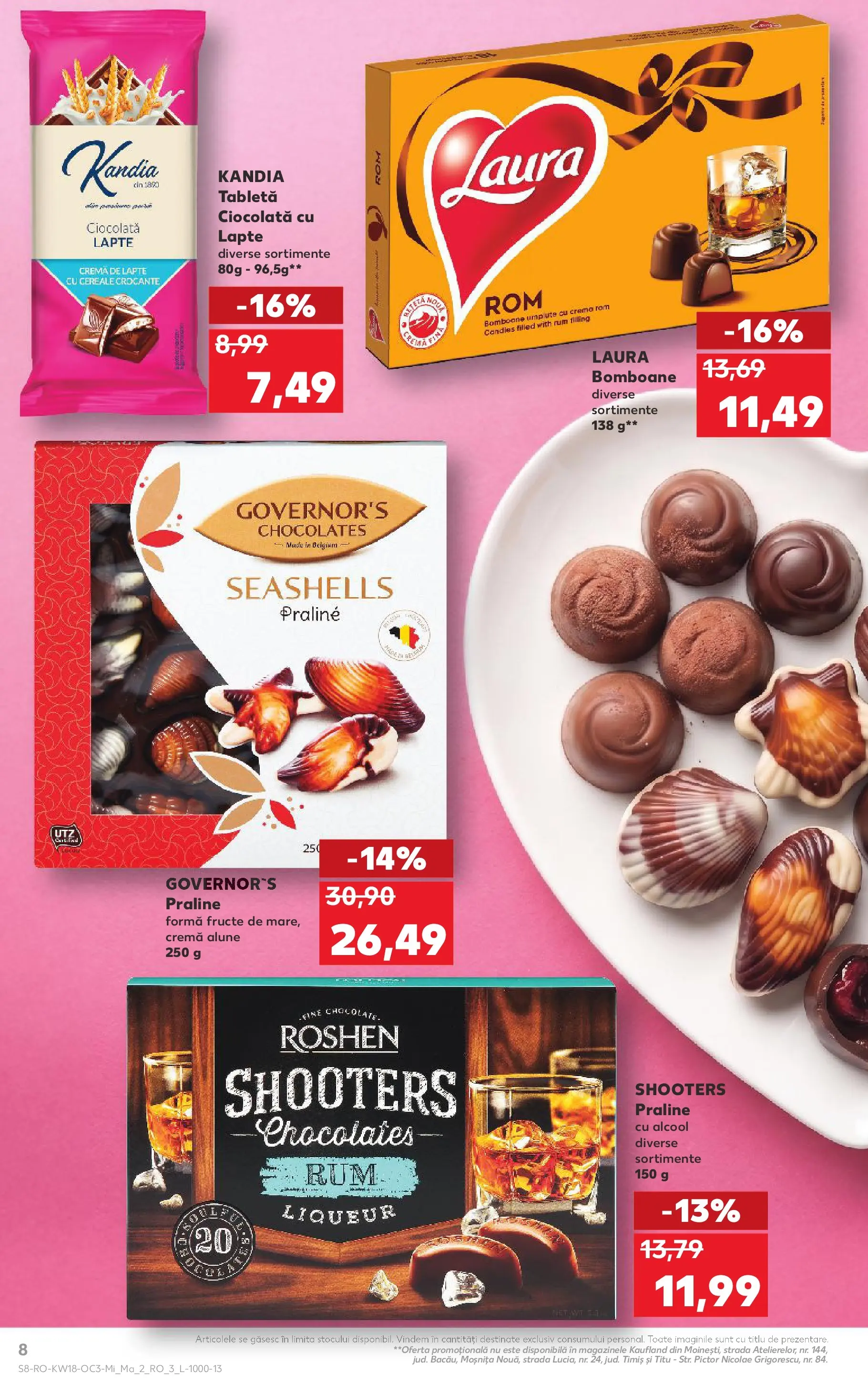 Kaufland Târgu Mureș 29.04.2026 - Revista si Oferta | Pagină: 8 | Produse: Praline, Cremă, Ciocolată, Cereale