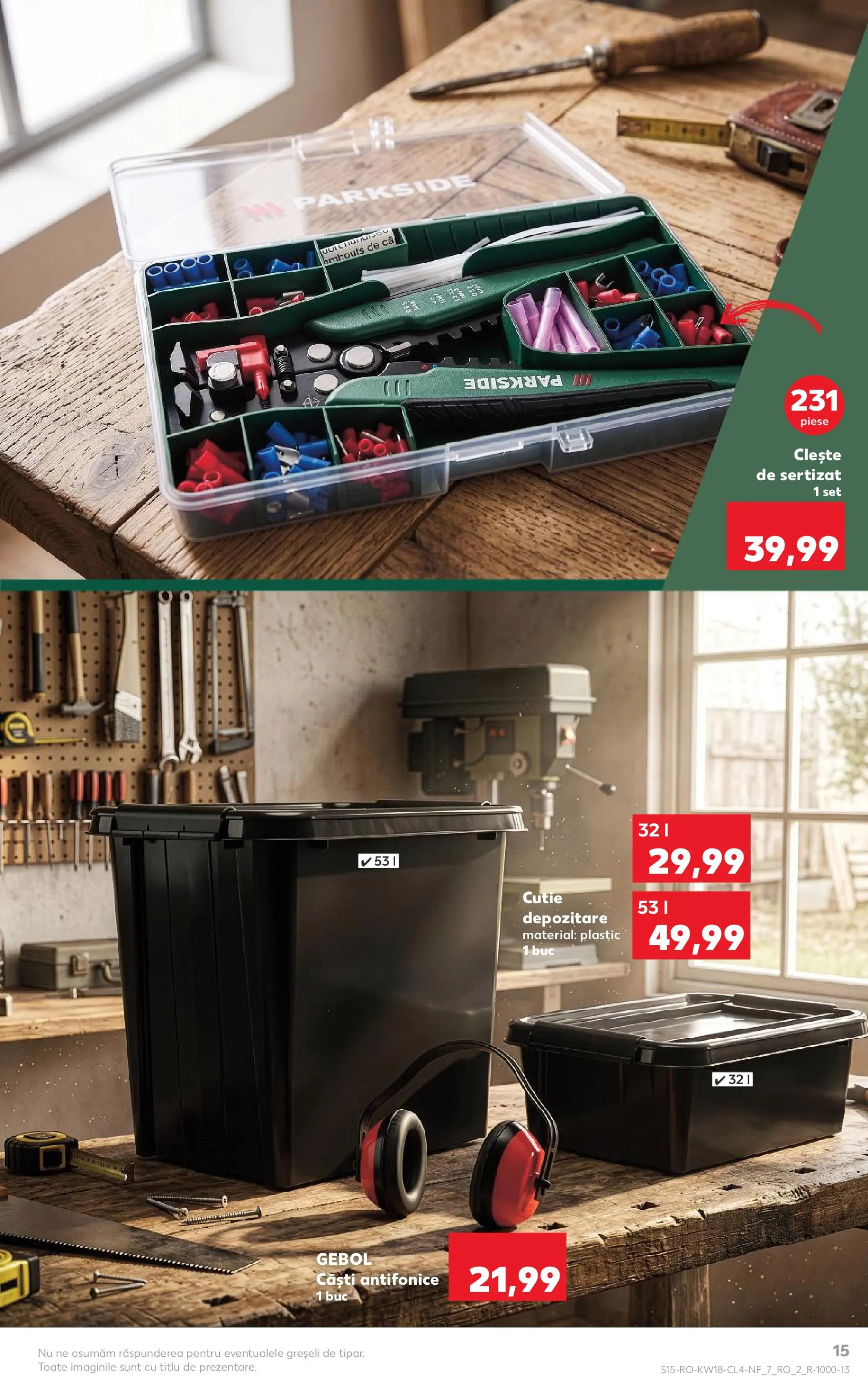 Kaufland Viseu de Sus 29.04.2026 - Revista si Oferta | Pagină: 15 | Produse: Căști, Clește, Cutie