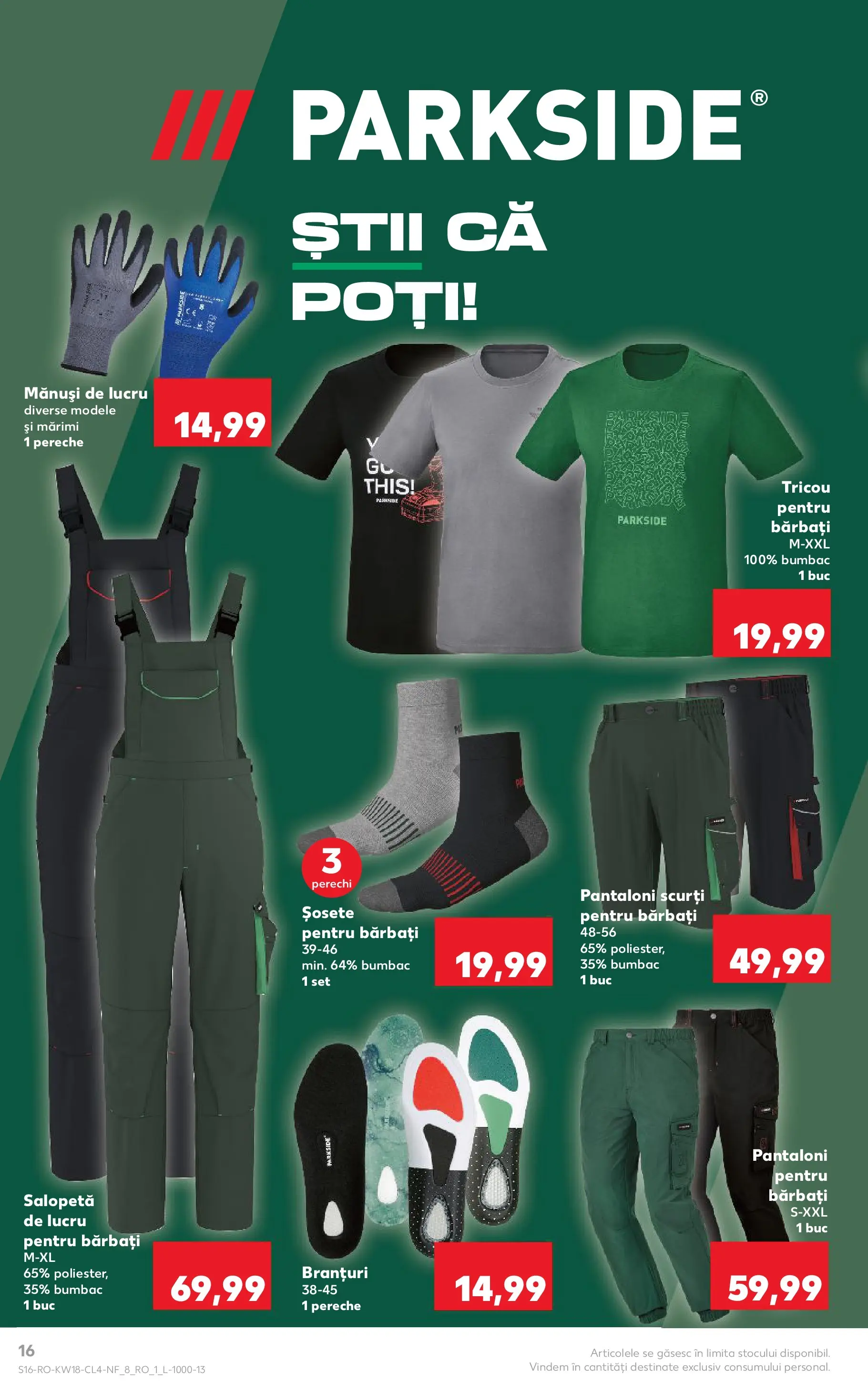 Kaufland Viseu de Sus 29.04.2026 - Revista si Oferta | Pagină: 16 | Produse: Mănuși, Kestane, Salopetă, Pantaloni scurți