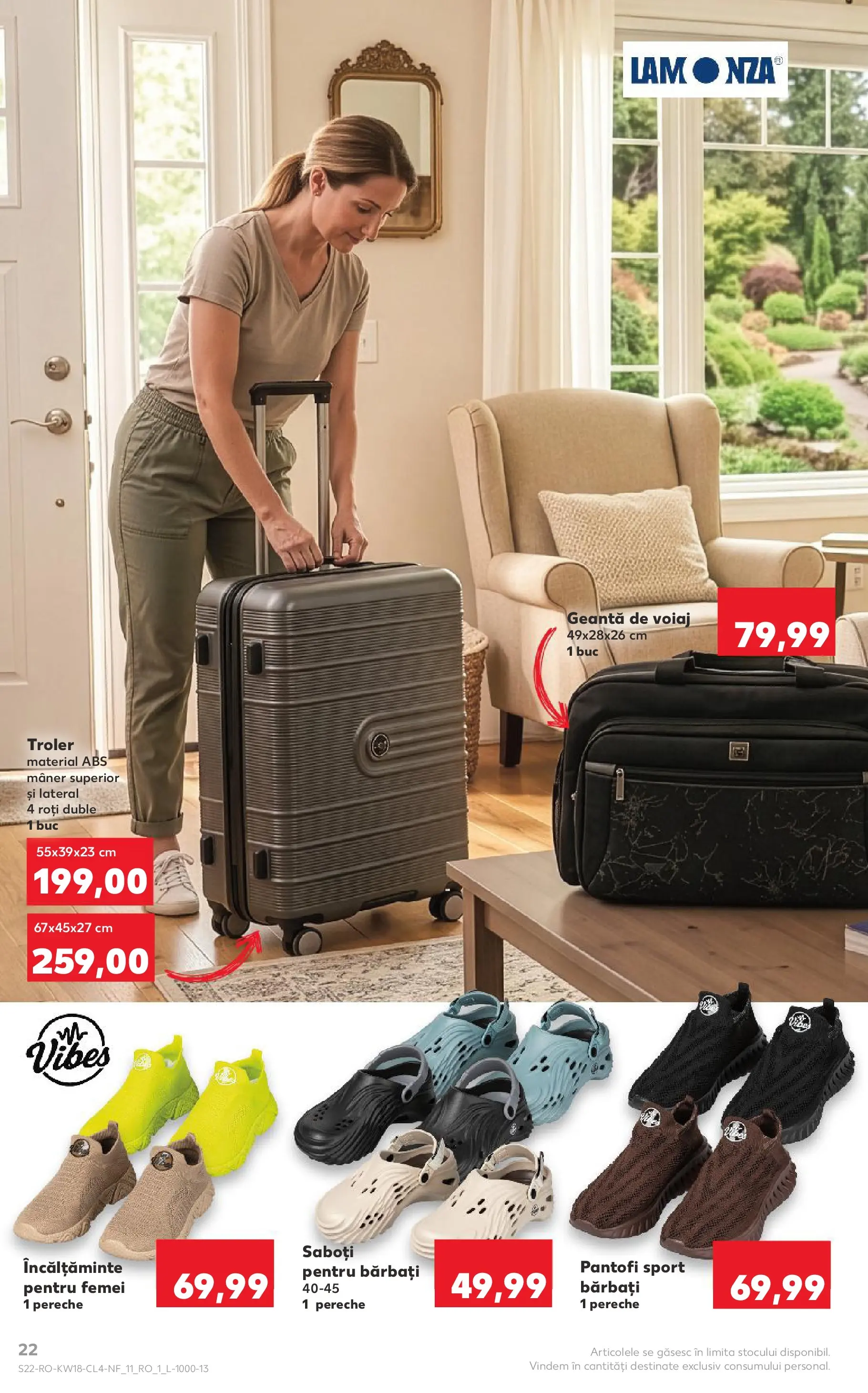 Kaufland Viseu de Sus 29.04.2026 - Revista si Oferta | Pagină: 22 | Produse: Geantă de voiaj, Geantă, Pantofi, Mâner