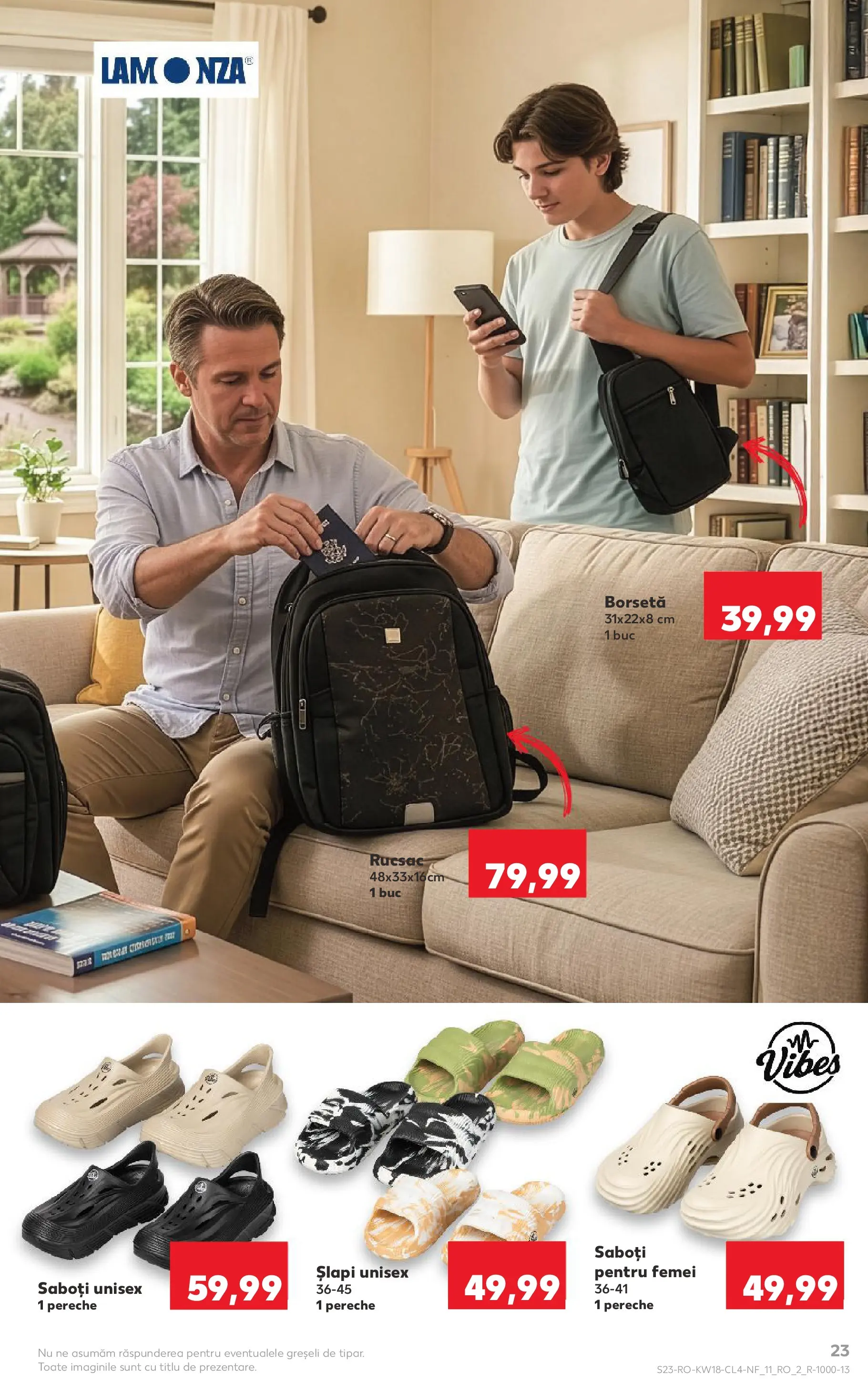 Kaufland Viseu de Sus 29.04.2026 - Revista si Oferta | Pagină: 23 | Produse: Șlapi, Rucsac
