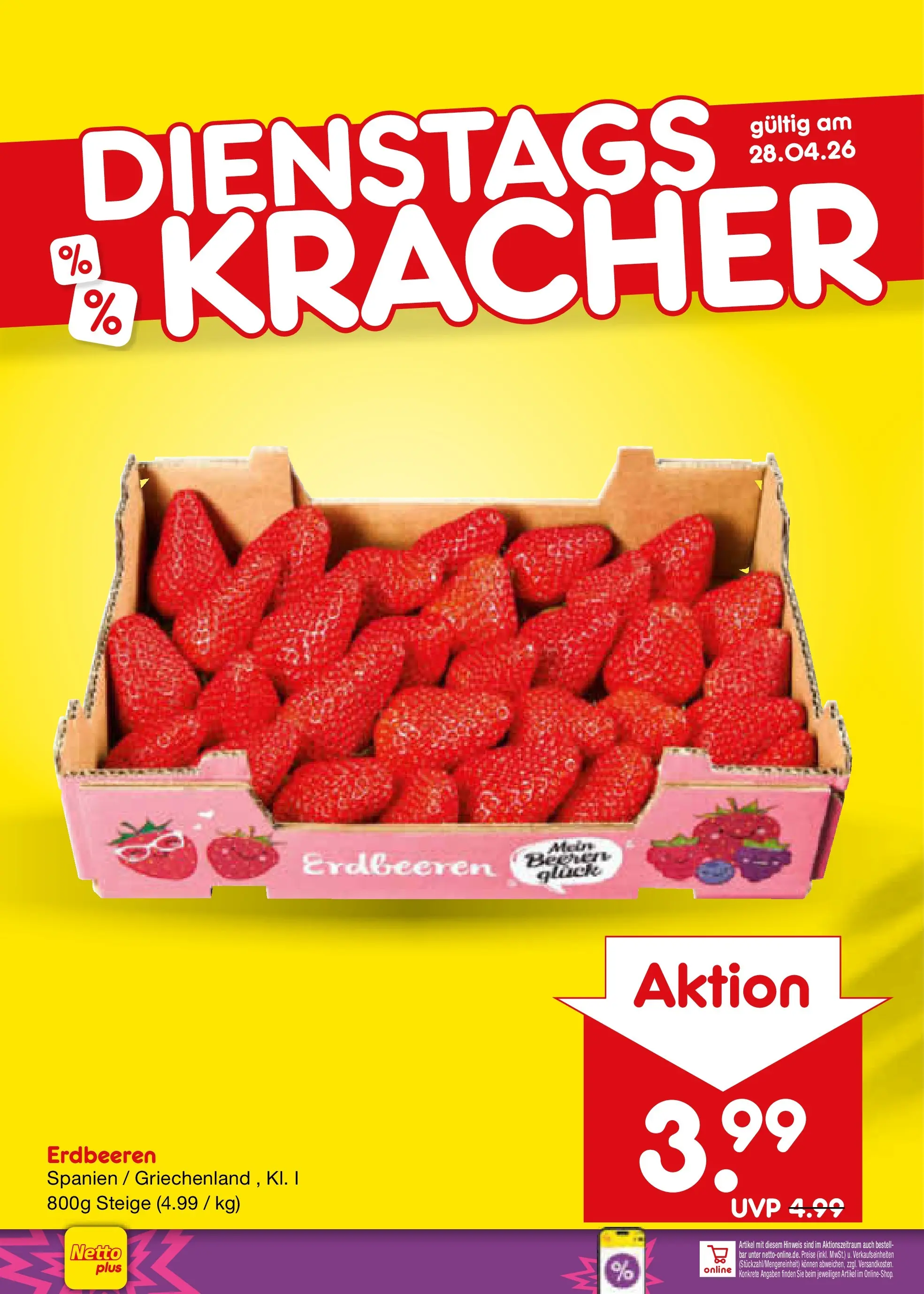 Netto Marken-Discount Prospekt Velden	 (ab 29.04.2026) » Angebote | Seite: 23 | Produkte: Erdbeeren