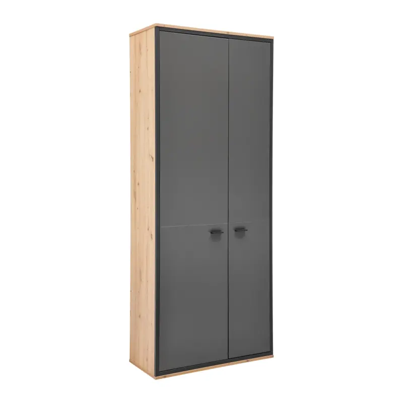 Garderobenschrank Florenz Grau/Eiche Artisan