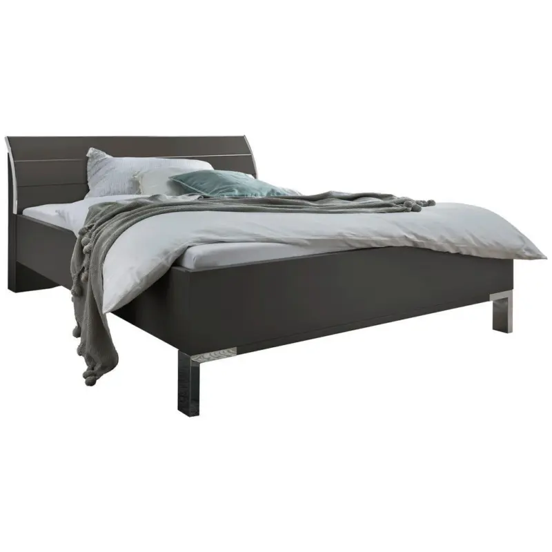 Bett 200/200 cm in Dunkelgrau
