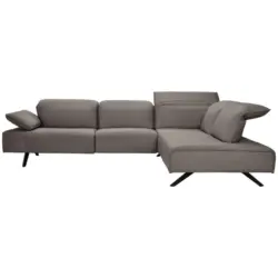 Ecksofa in Echtleder Graubraun 290/230 cm