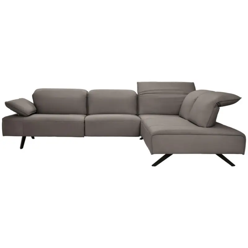 Ecksofa in Echtleder Graubraun 290/230 cm