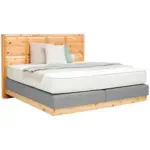 XXXLutz Lauterach - Ihr M&ouml;belhaus bei Bregenz Boxspringbett 160/200 cm in Zirbelkieferfarben, Hellgrau