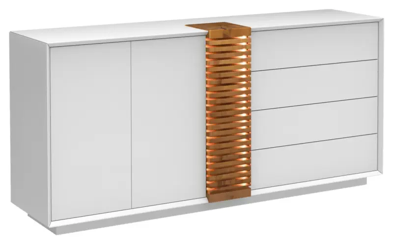 Sideboard Giovanni Wei&szlig;/Eichefarben