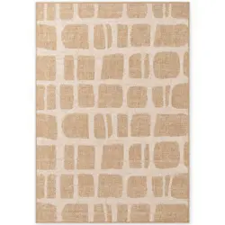 Flachwebeteppich 160/230 cm Haringey Wei&szlig;, Sandfarben