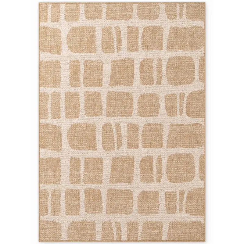Flachwebeteppich 160/230 cm Haringey Wei&szlig;, Sandfarben