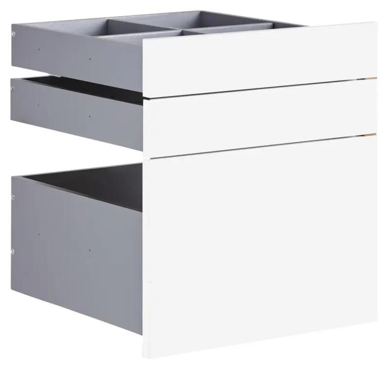 Schubladenset Unit in Wei&szlig; Hochglanz
