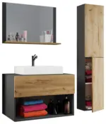 m&ouml;max Dornbirn - Ihr Trendm&ouml;belhaus in Dornbirn Badezimmer Lendas 4-tlg. ca. 113 cm Honigeiche/Anthr.
