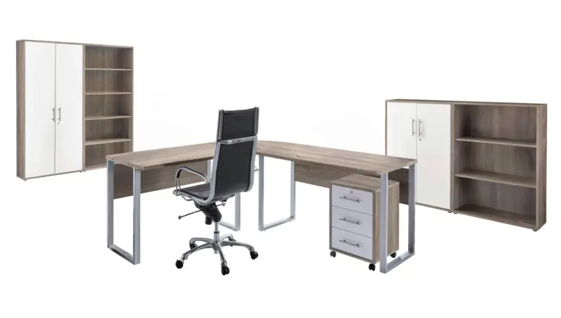 B&uuml;ro Office Edition Set 1 Wei&szlig;/Sonoma Eiche