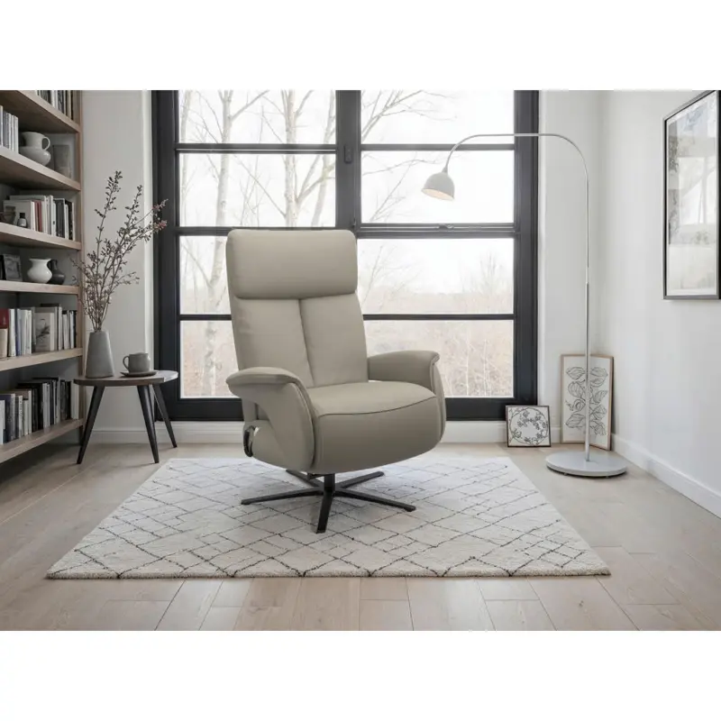 Relaxsessel in Leder Grau