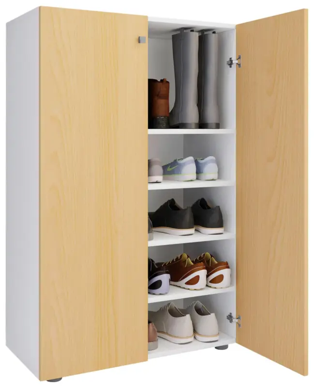 Schuhschrank LONA Wei&szlig;/ Buchefarben ca. 70x110x39cm