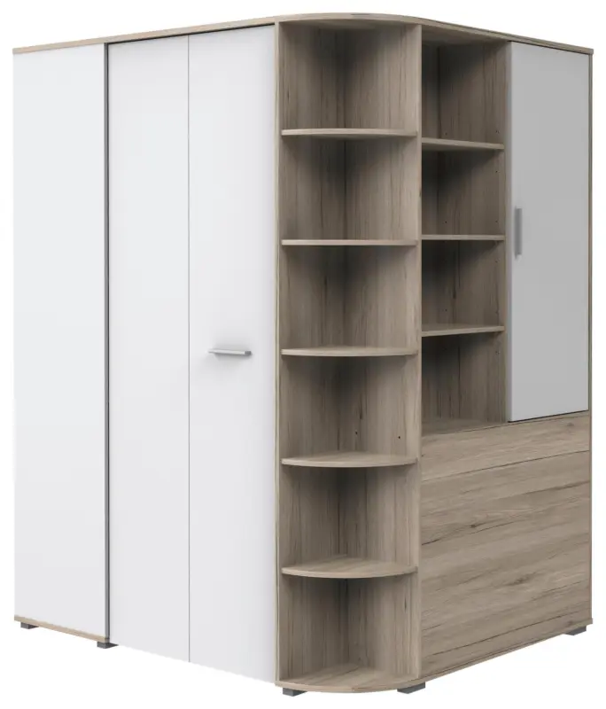 Eckschrank Young Wei&szlig;/Eiche San Remo
