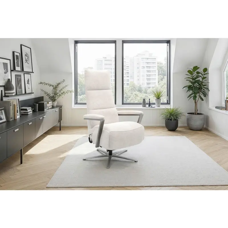 Relaxsessel in Textil Creme