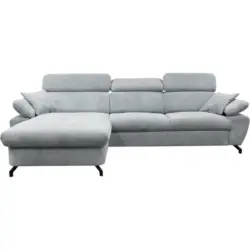 Ecksofa Omega in Chenille Grau 186/280 cm