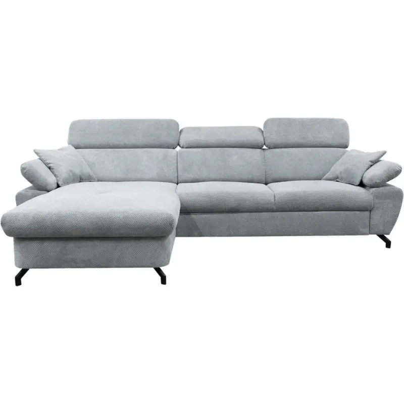 Ecksofa Omega in Chenille Grau 186/280 cm