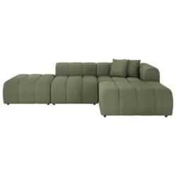 Ecksofa in Webstoff Olivgr&uuml;n 289/178 cm