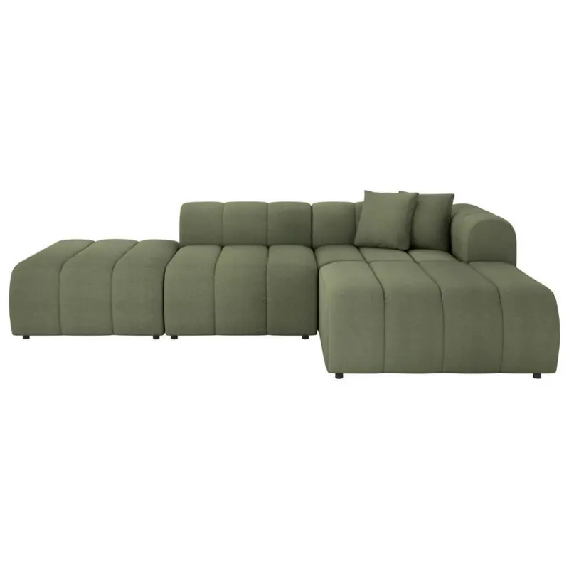 Ecksofa in Webstoff Olivgr&uuml;n 289/178 cm