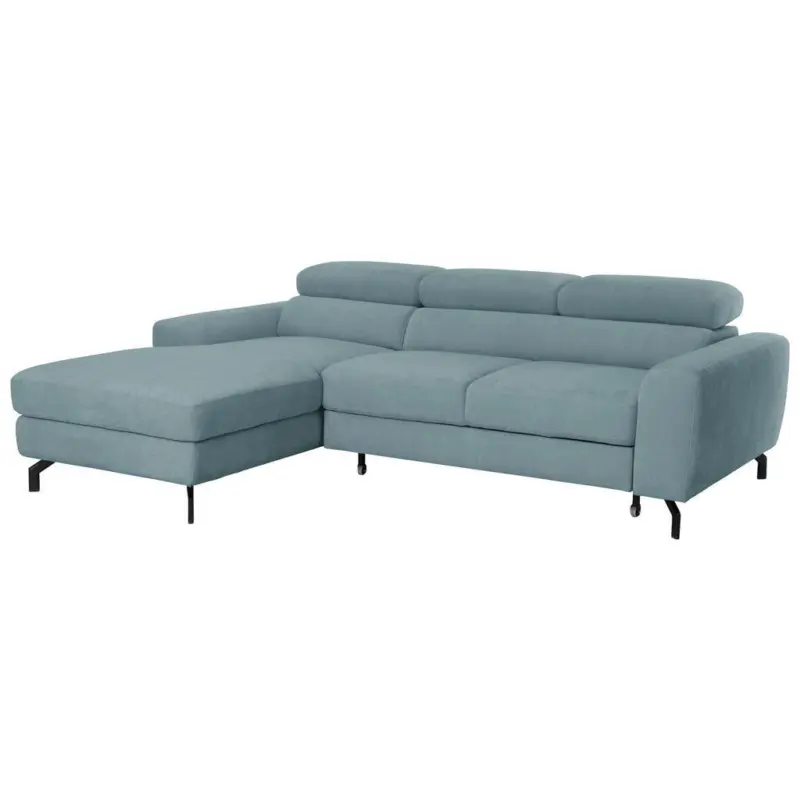 Ecksofa Largo in Chenille Blau 177/226 cm