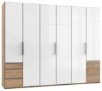 m&ouml;max Dornbirn - Ihr Trendm&ouml;belhaus in Dornbirn Dreht&uuml;renschrank Level 36D mit Laden ca. 300 cm Eiche/Wei&szlig;