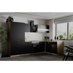 Eckk&uuml;che in Schwarz