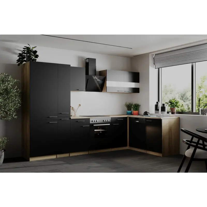 Eckk&uuml;che in Schwarz