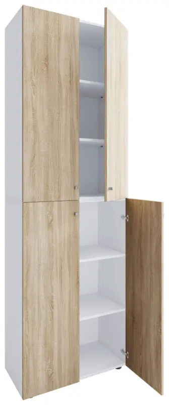 Schuhschrank LONA Wei&szlig;/ Sonoma Eiche ca. 70x220x40 cm